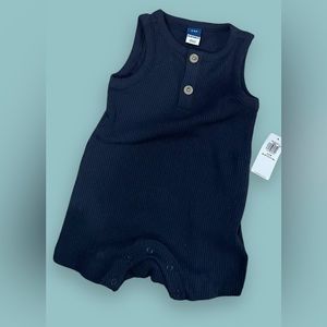 NWT Old Navy Ribbed Navy Blue Henley Tank Shortall